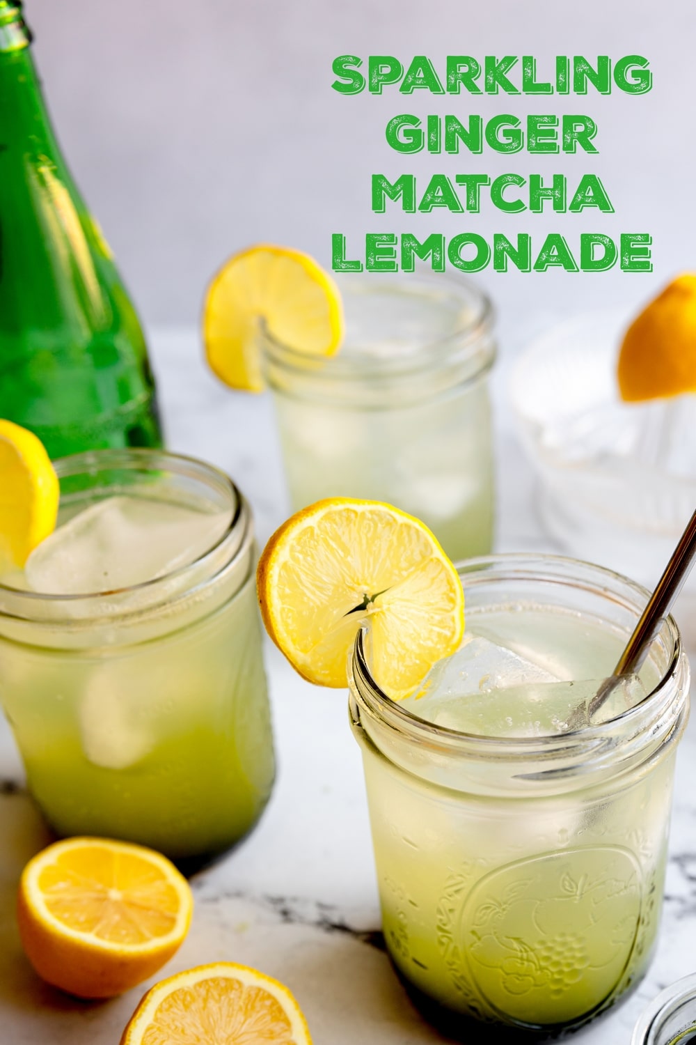 Sparkling Ginger Matcha Lemonade is the quintessential sip of summer! This deliciously, refreshing lemonade gives the Starbucks version a run for its money.  via @cmpollak1