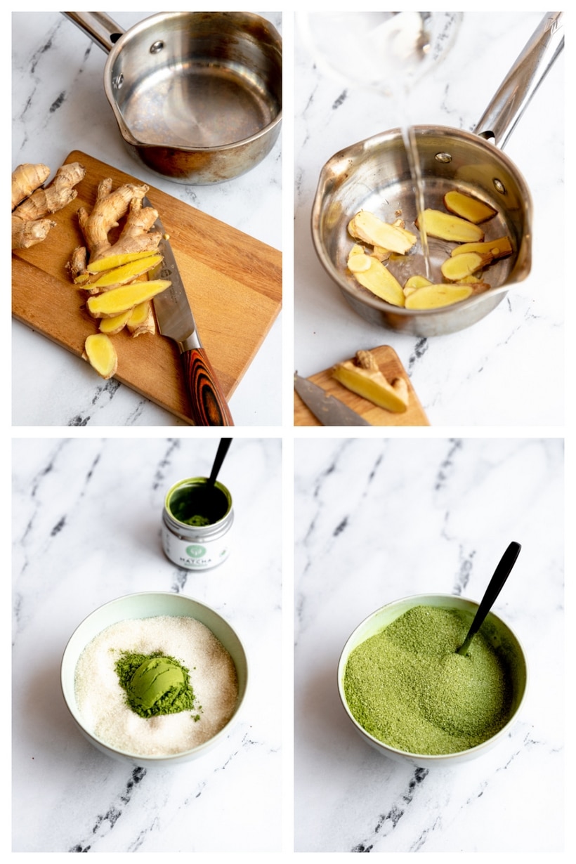 making matcha lemonade