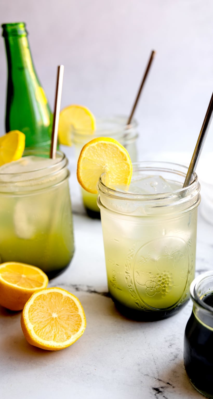 sparkling ginger matcha lemonade