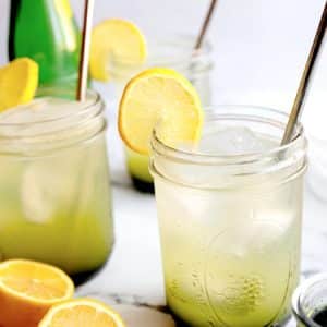 sparkling ginger matcha lemonade