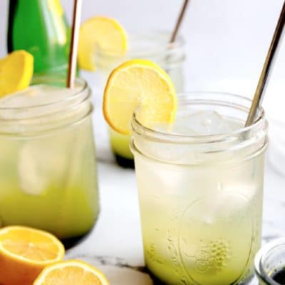 sparkling ginger matcha lemonade