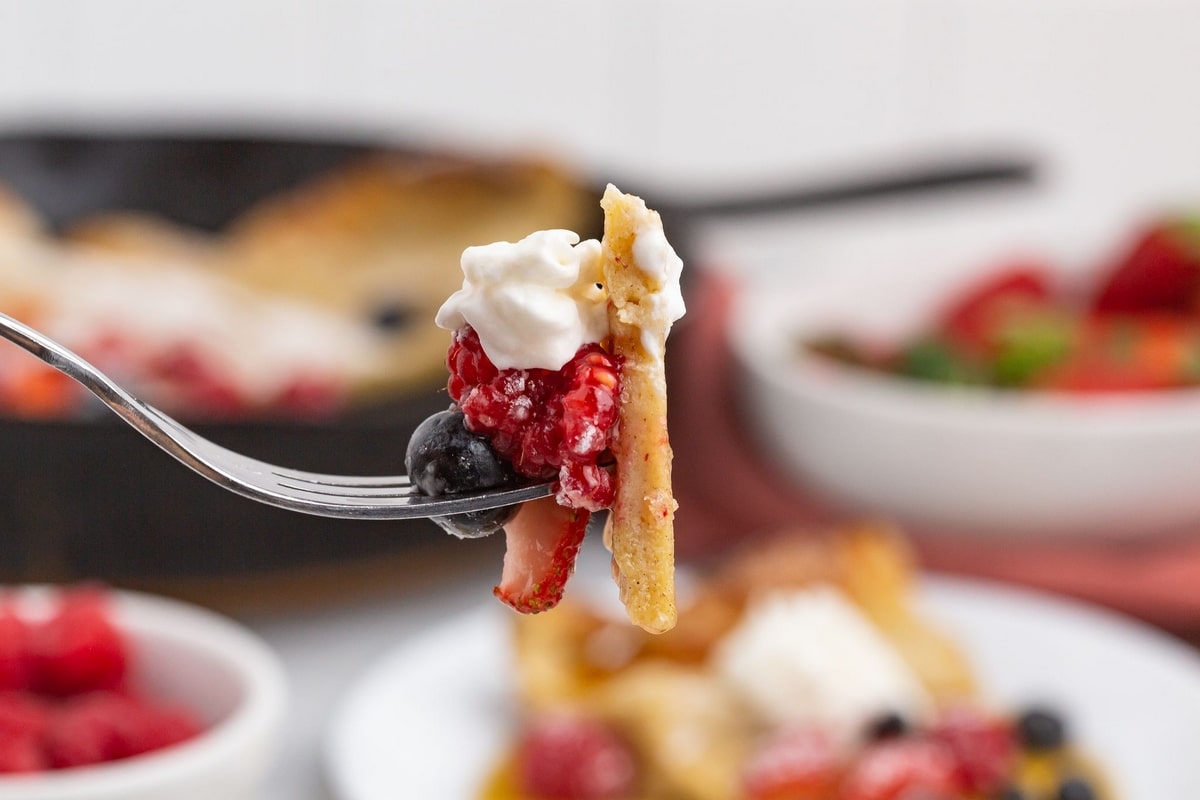 Dutch baby pancake with berries