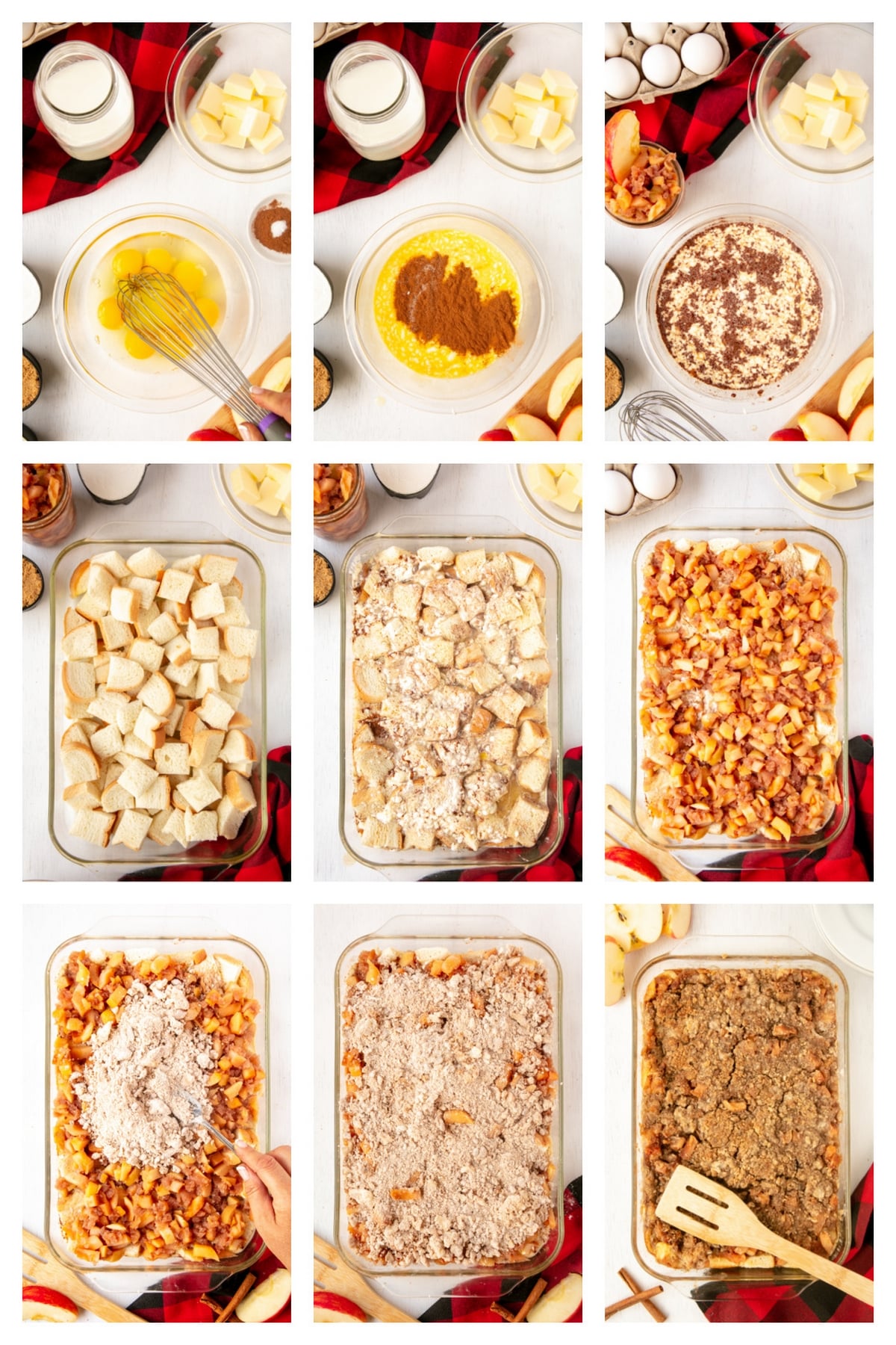 Overnight Apple Pie French Toast Bake Process How to make overnight apple pie french toast bake step-by-step.