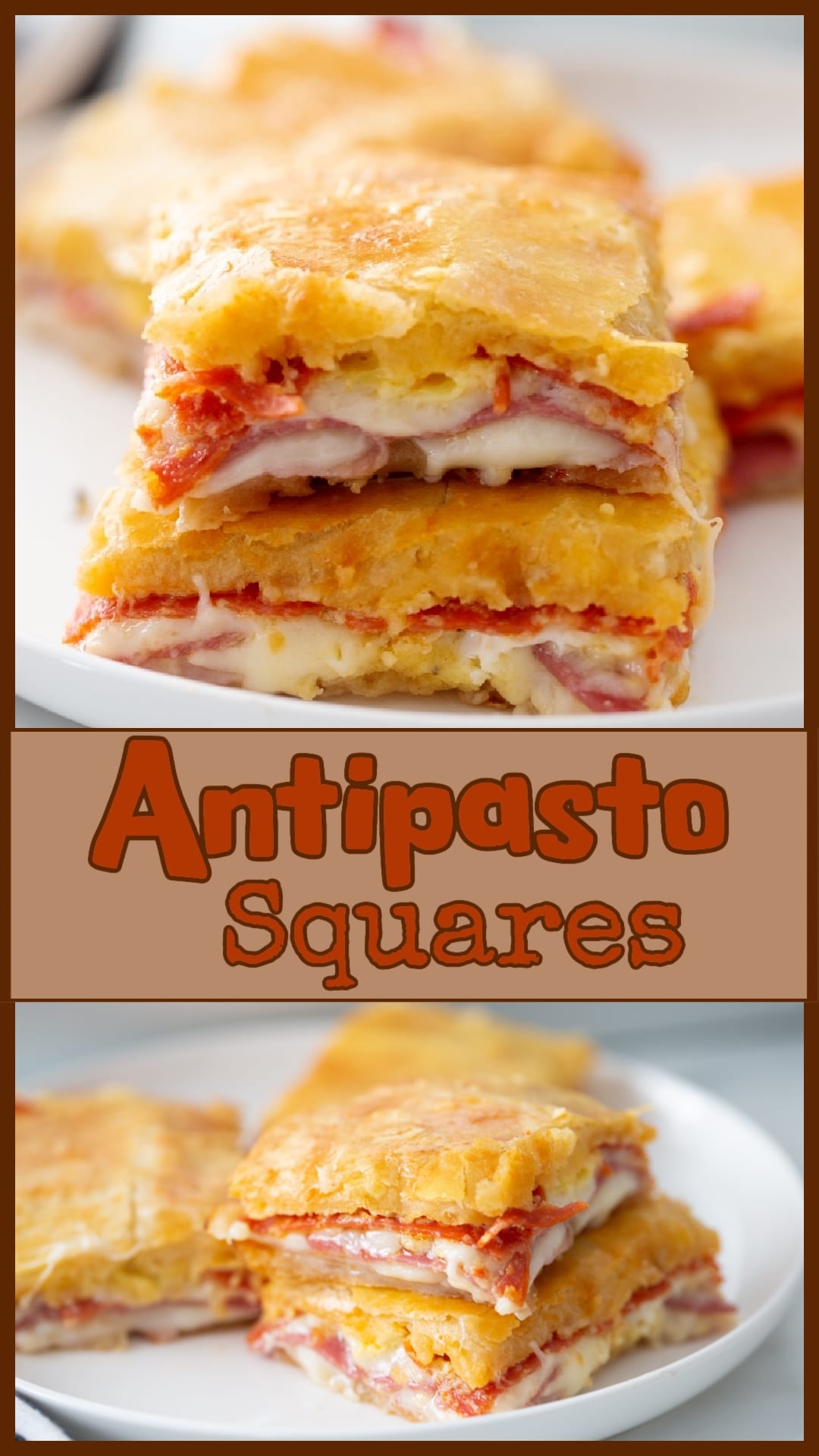 These Antipasto Squares are a simple and delicious way to enjoy antipasto flavors in one bite. Layers of savory meats, melty cheese, and a rich egg mixture are baked between flaky crescent dough, making them perfect for game day, parties, or as a main dish. Ready in about 45 minutes, these squares are sure to be a hit as a snack, appetizer, or hearty meal. via @cmpollak1