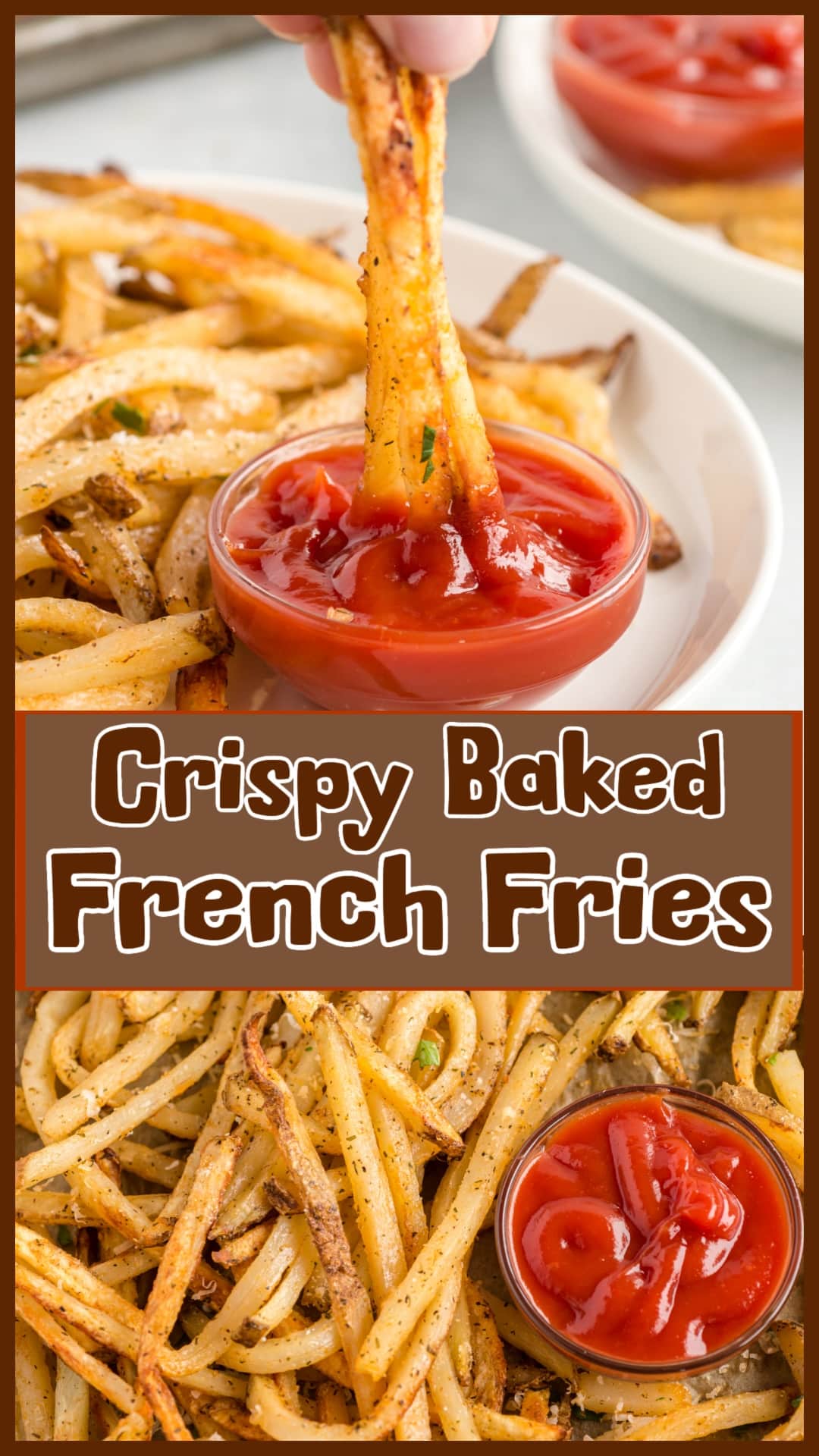 These perfectly seasoned shoestring Baked French Fries (Oven Fries) are crispy, golden, and full of flavor. With a simple garlic olive oil toss and a blend of spices, they're easy to make and bake to crispy perfection. Perfect as a side dish or snack, and always a crowd-pleaser when served with your favorite dipping sauce. via @cmpollak1