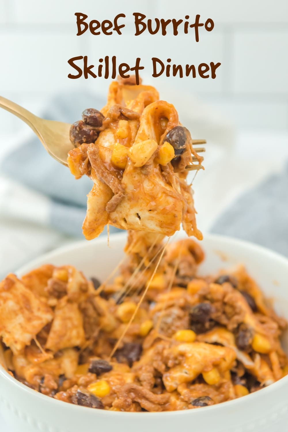 This simple beef burrito skillet recipe combines ground beef, corn, enchilada sauce and tortillas into a delicious one-pan meal. The flour tortillas soften during the cooking process and take on a pillowy-soft texture that helps make this dinner a slam dunk. via @cmpollak1