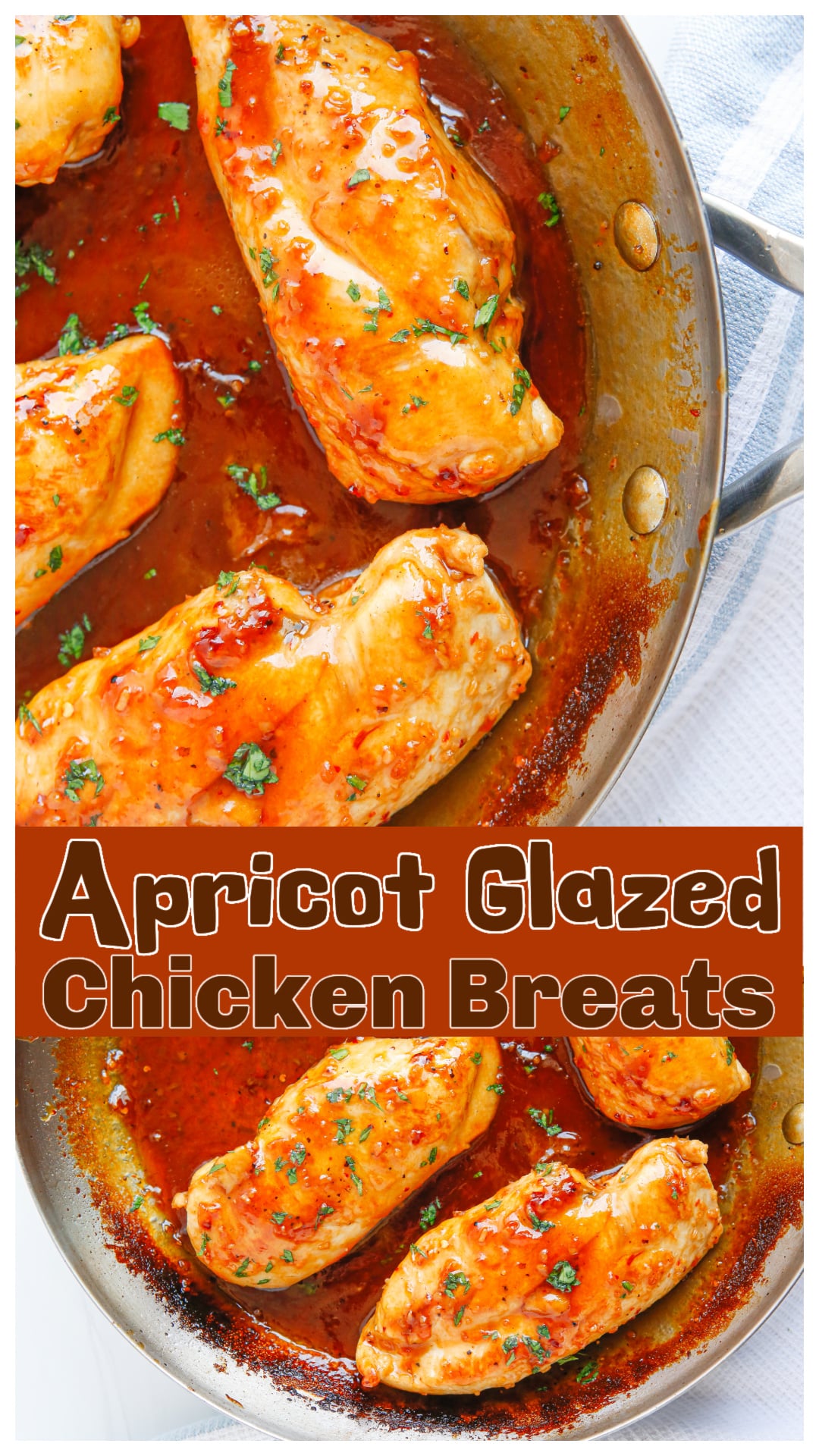 These apricot glazed chicken breasts are an easy 20-minute dinner with the perfect balance of sweet and savory. Juicy apricot chicken is coated in a flavorful glaze made with apricot preserves, soy sauce, garlic, and a touch of spice. This is one of the best apricot chicken recipes for a quick weeknight meal. Serve it over rice for a simple, satisfying dish! Save this if you're looking for chicken breast recipes or glazed chicken breast recipes that are effortless and delicious. via @cmpollak1