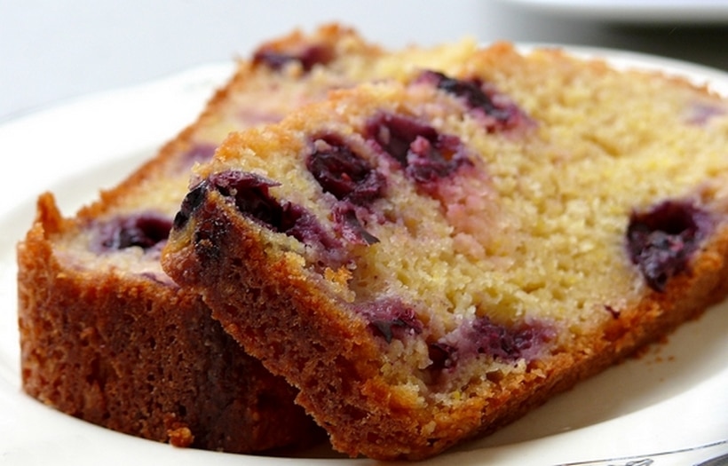 Blueberry Yogurt Cake with Lemon Glaze blueberry yogurt cake