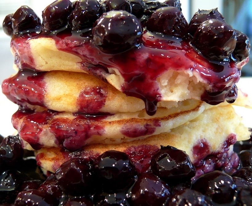 The assertive flavor of these pancakes come from the double shot of citrus, using both fresh lemon juice and lemon zest. When topped off with the Blueberry Sauce every bite is a fulfilling treat. lemon ricotta pancakes