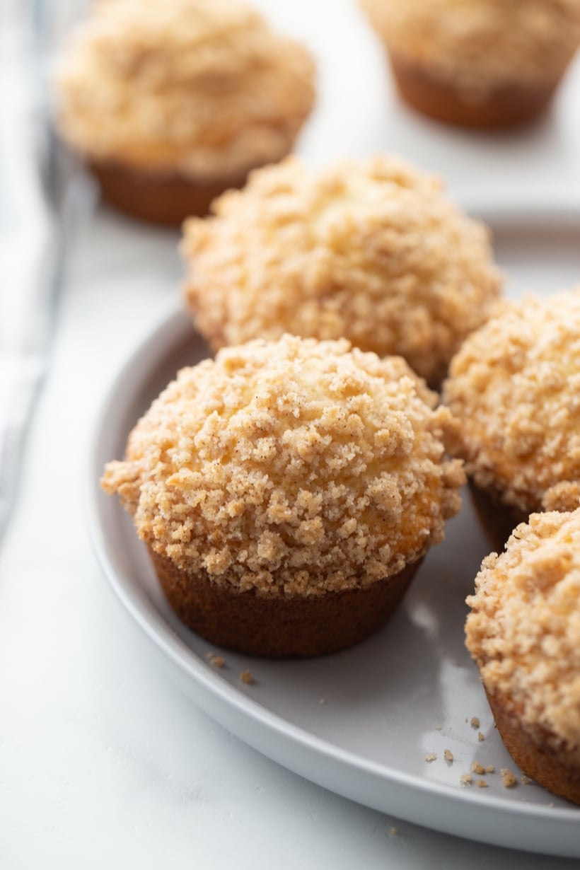The streusel topping creates contrast to the tender honey butter muffins below, and together make the best crunchy, buttery flavored muffins you could hope for at the breakfast table. breakfast muffins honey