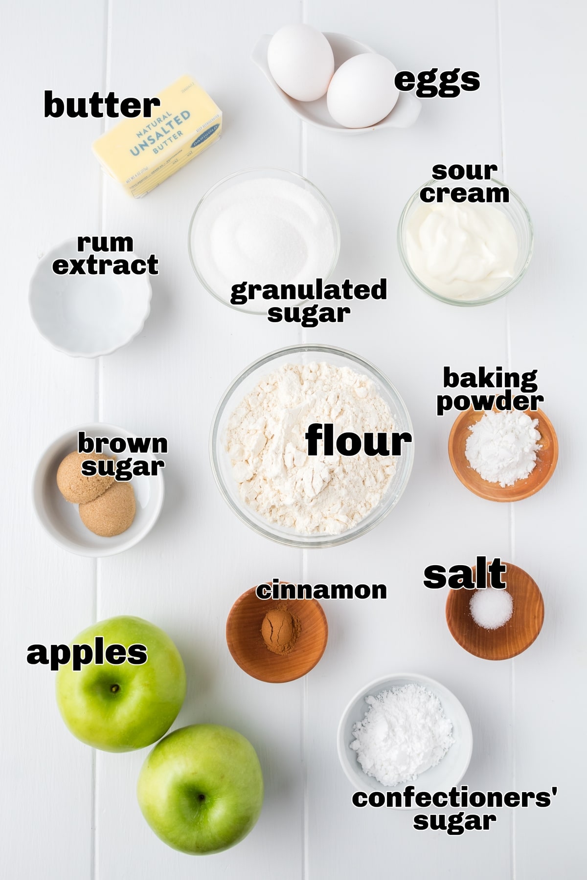 This German Apple Cake is a favorite to make. The batter rises perfectly around thinly sliced apples, creating a soft, just-right texture. A simple dusting of powdered sugar on top finishes it off nicely. ingredients