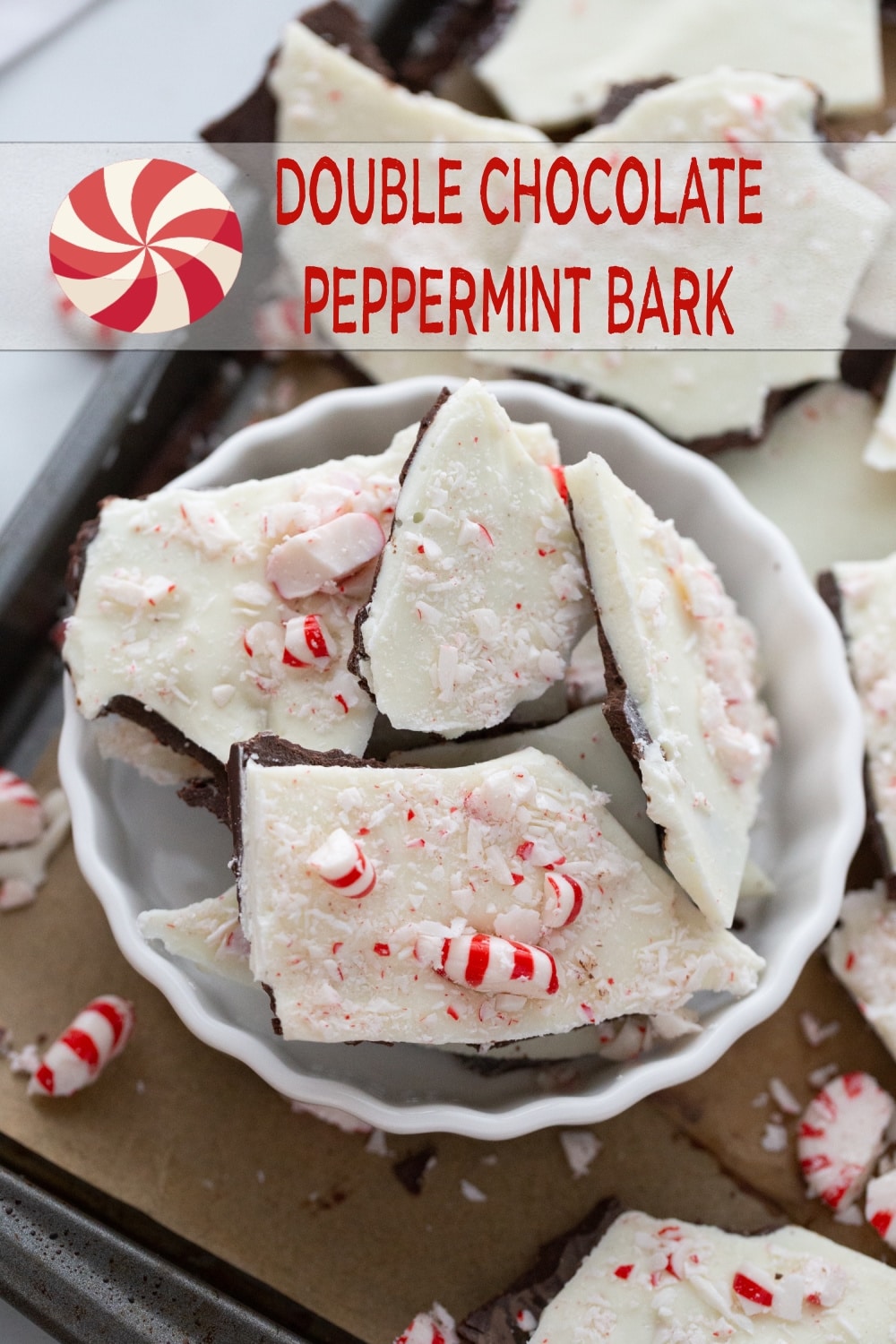 This double chocolate peppermint bark is rich, festive, and ridiculously easy to make—perfect for gifting or snacking straight from the tin. via @cmpollak1