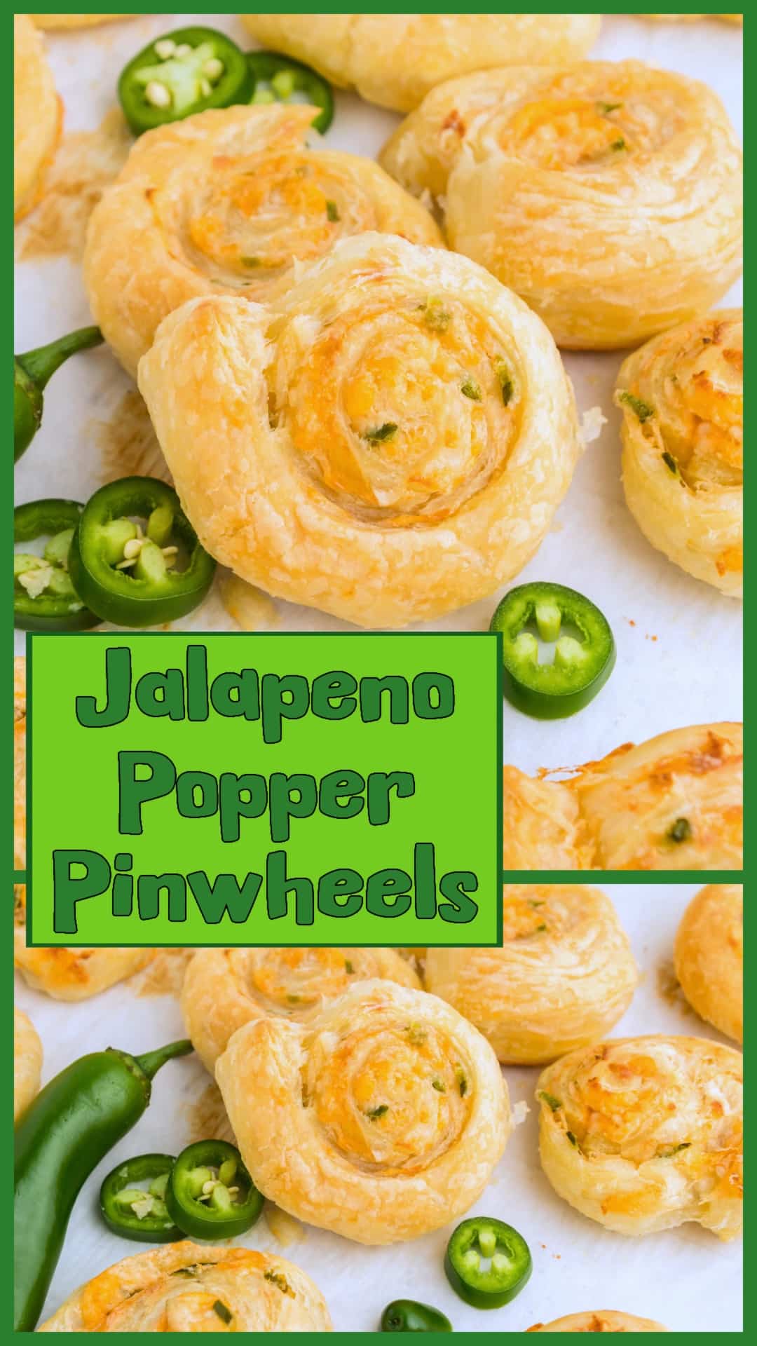 These Jalapeño Popper Pinwheels are the ultimate party appetizer. Made with creamy cheese, spicy jalapeños, and wrapped in buttery puff pastry, these pinwheels are easy to make and perfect for game day, family gatherings, or casual get-togethers. The combination of heat and creaminess makes them a crowd-pleasing favorite that everyone will love. Whether you're hosting a party or looking for a tasty snack, these jalapeño popper pinwheels are sure to impress. via @cmpollak1