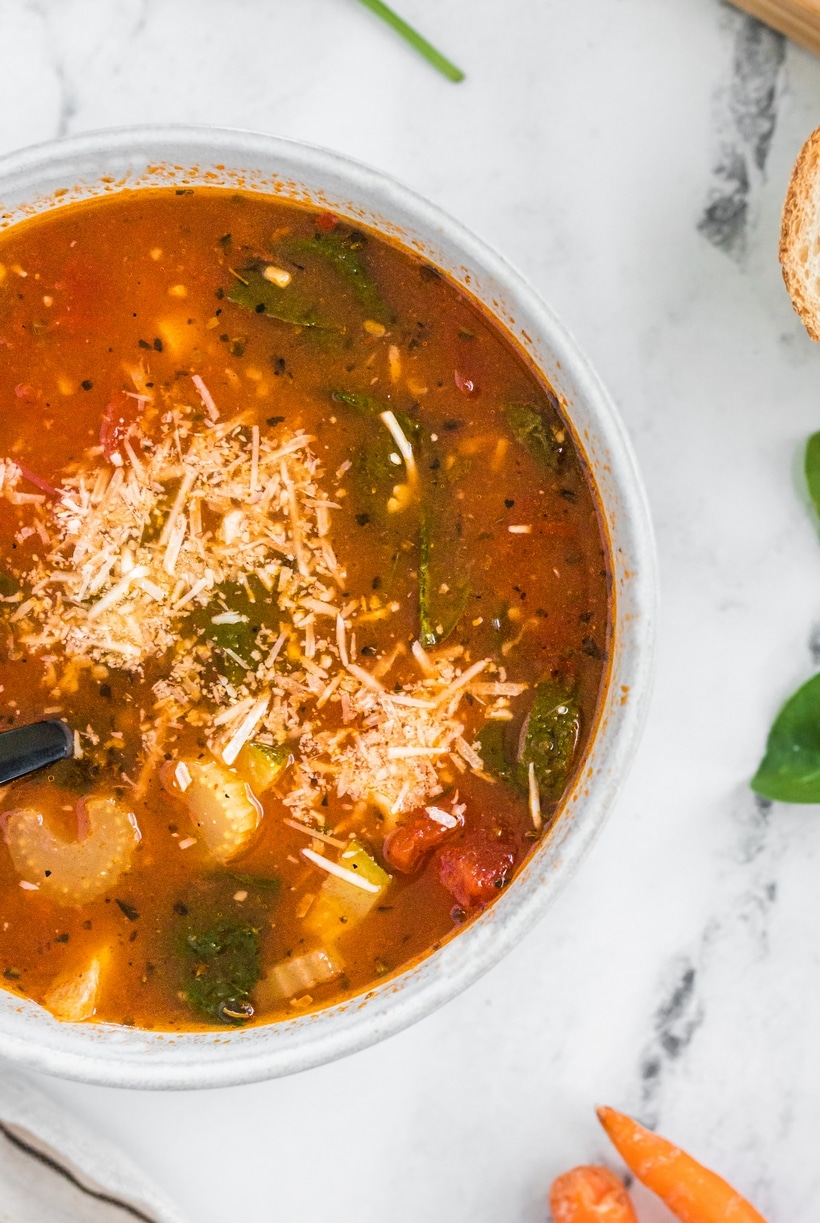 This Italian-inspired minestrone soup is packed with hearty veggies, beans, and pasta— it's comforting, filling, and just the thing for a chilly day. making minestrone easy