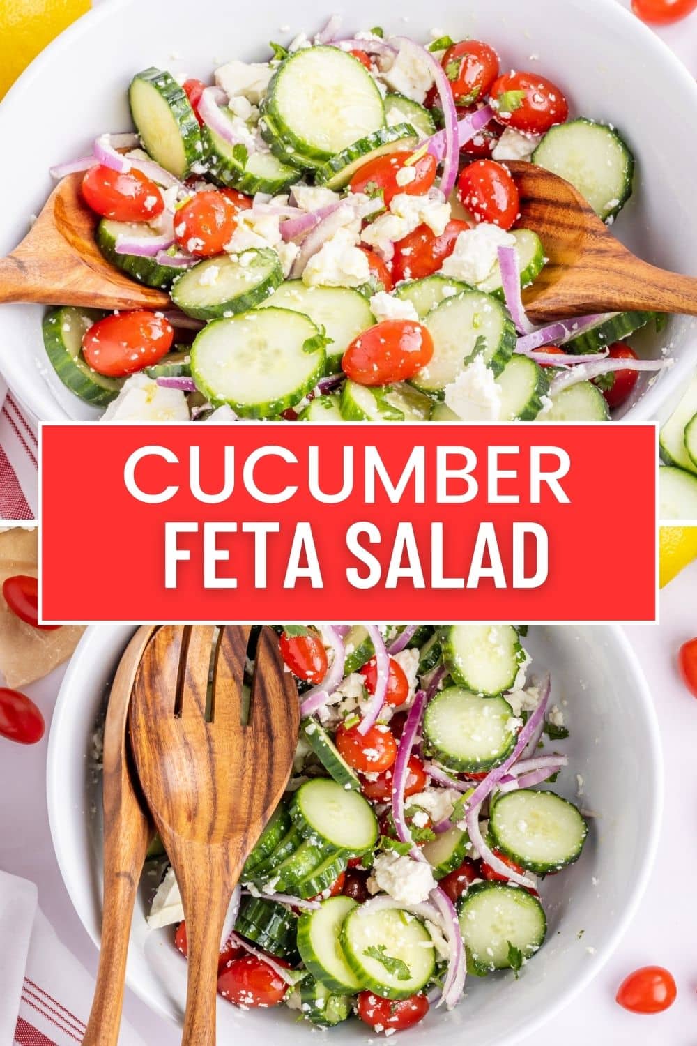 This cucumber feta salad is the crisp, refreshing side you’ll want on repeat. Made with English cucumber, grape tomatoes, red onion, and a lemon-olive oil dressing, it’s finished with creamy feta and fresh herbs. No cooking, just clean flavors and great texture. A simple recipe for cucumber salad with feta cheese that also covers those cucumber red onion feta salad cravings. Perfect for cookouts, lunches, or a quick weeknight dinner. via @cmpollak1
