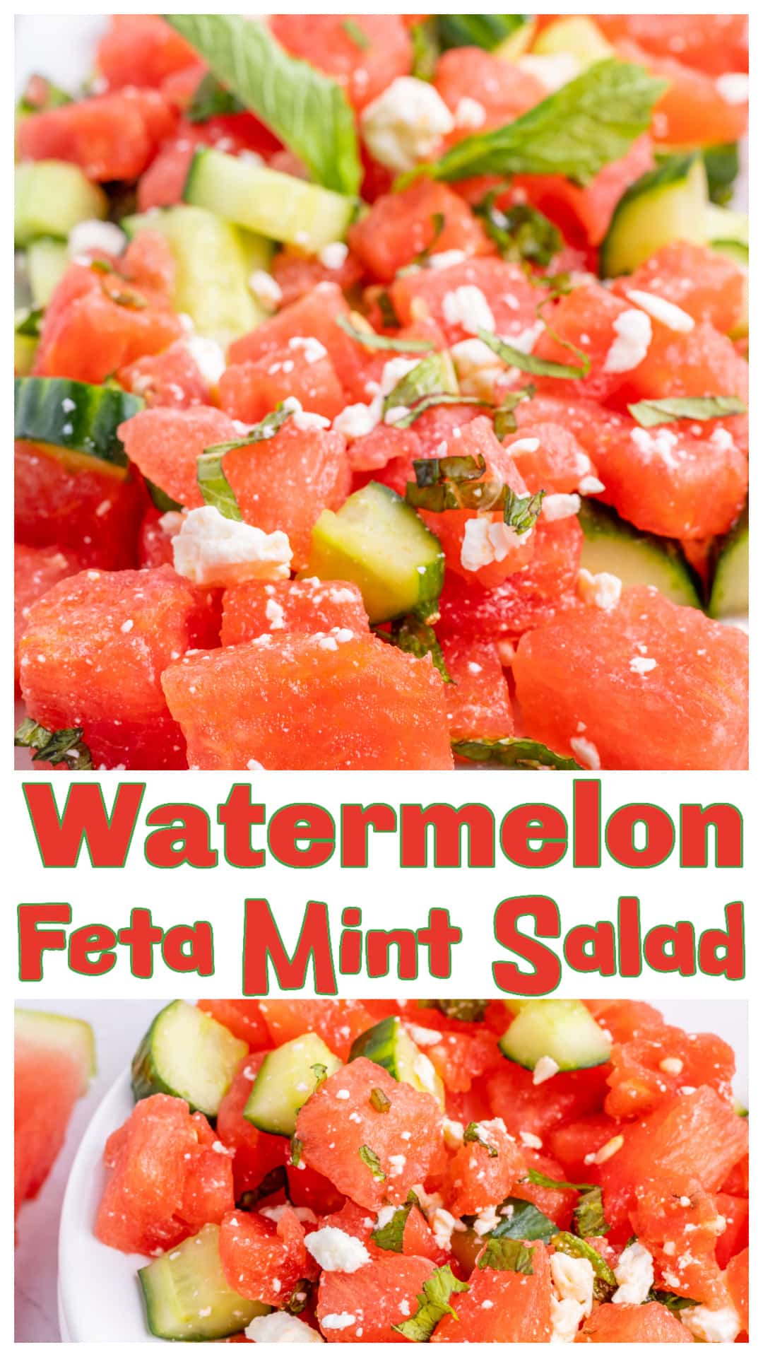 This watermelon feta mint salad is one of the best refreshing summer salads out there. Made with cold seedless watermelon, crisp cucumber, fresh mint, and salty feta, it’s tossed in a light honey-lime dressing for the perfect sweet and savory combo. Whether you’re grilling chicken, serving burgers, or heading to a picnic, this easy watermelon salad is a crowd favorite and simple to make ahead. Try it as your next summer side. via @cmpollak1