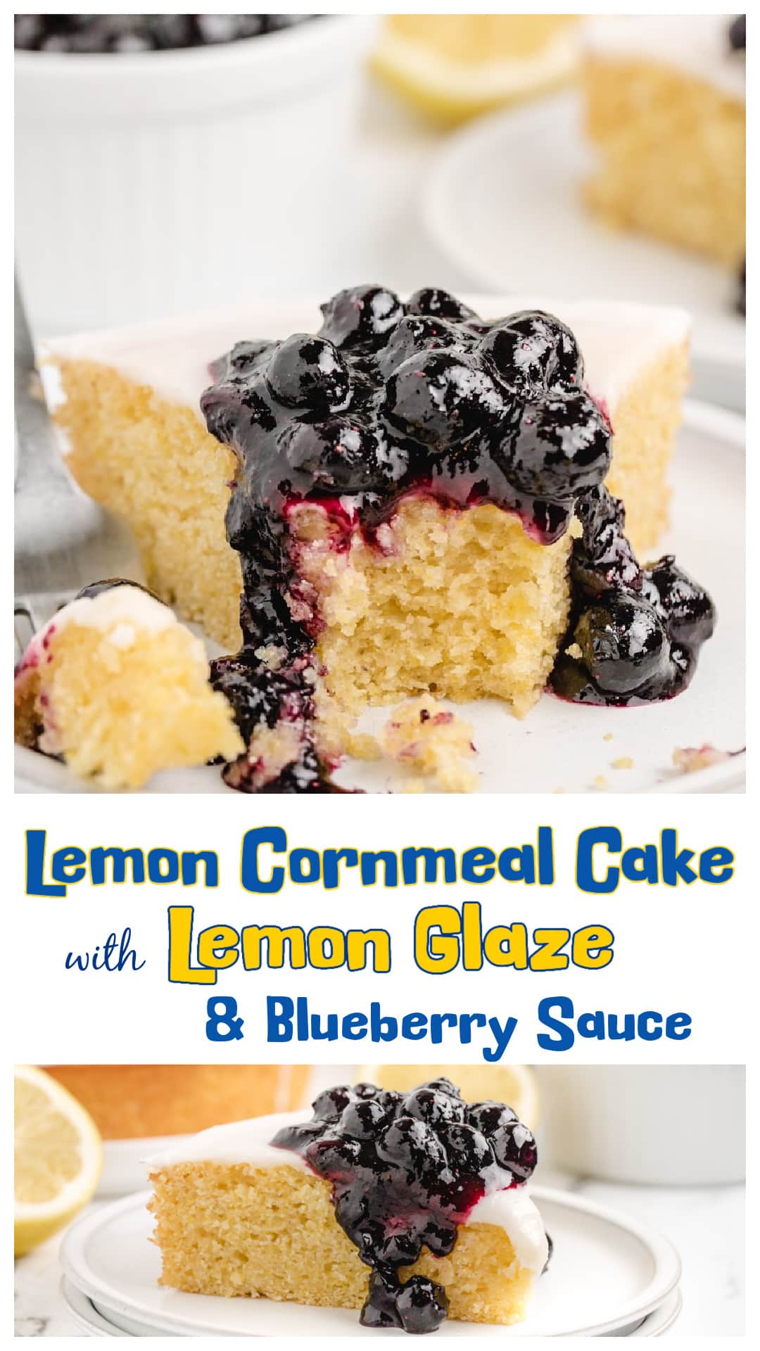 This lemon cornmeal cake is topped with a tangy lemon glaze while still warm, then served with a crushed blueberry sauce that’s sweet and just a little tart. The cornmeal adds texture, and the glaze soaks right into the cake. No mixer needed, just a couple of bowls and a whisk. Great for dessert or brunch, and the blueberry sauce can be made ahead. via @cmpollak1