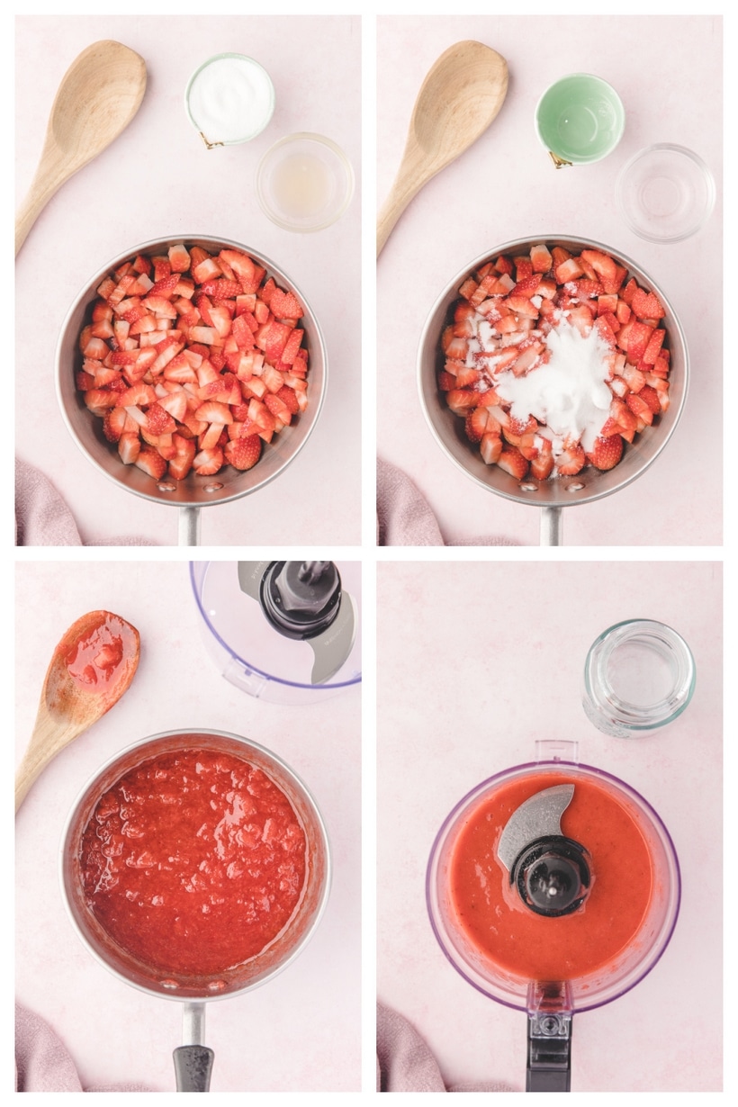 You're going to want to bottle up this simple Strawberry Sauce to always have on hand. Use it as a finishing touch on everything from waffles to pancakes, on top of cheesecake, drizzled over vanilla ice cream or spooned over shortcakes. strawberry topping