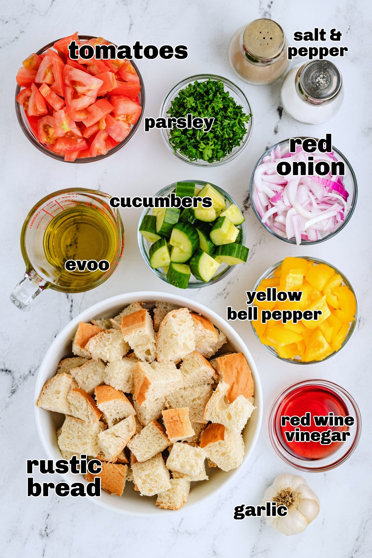 Panzanella, or Italian bread salad, is a Tuscan favorite that's hard to resist. It's all about that perfect combo of crusty, day-old bread soaking up the juices from the ripest, juiciest tomatoes—once you start, it's impossible to stop. ingredients