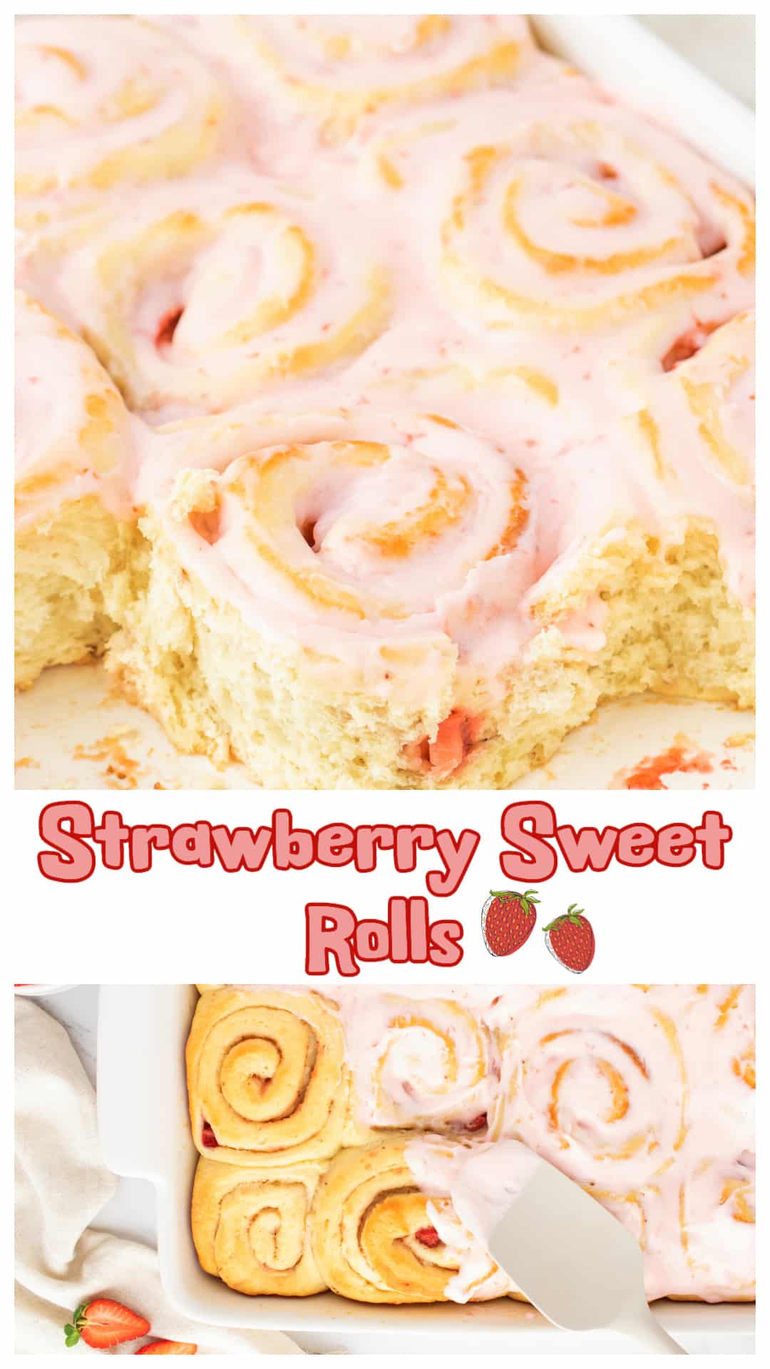 These Strawberry Sweet Rolls are soft, buttery, and filled with a thick homemade strawberry filling made from fresh berries. Topped with a strawberry cream cheese glaze, they’re perfect for spring and summer baking or anytime you’ve got extra strawberries to use. The dough is light and fluffy, and the filling stays put for beautiful swirls in every bite. Great for brunch, weekend baking, or a special treat. via @cmpollak1