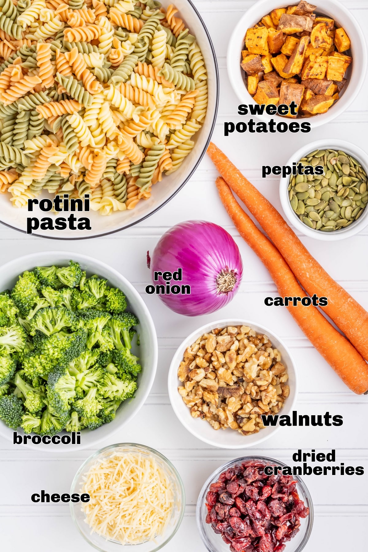 With a perfect balance of sweet, savory, and a little crunch, this sweet potato pasta salad is tied together by a flavorful poppy seed dressing that makes every bite delicious. ingredients