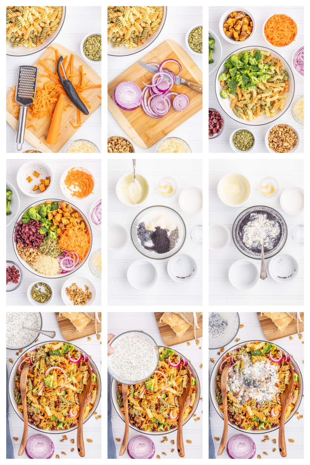 With a perfect balance of sweet, savory, and a little crunch, this sweet potato pasta salad is tied together by a flavorful poppy seed dressing that makes every bite delicious. how to make it