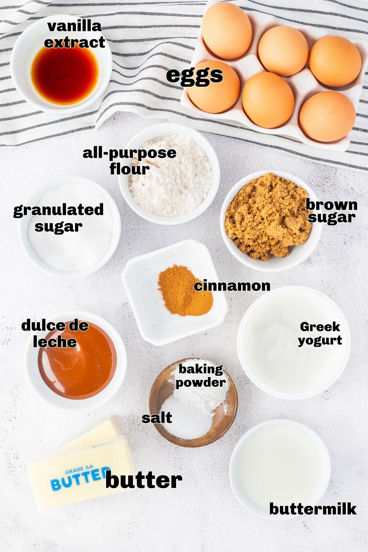 cake and topping ingredients