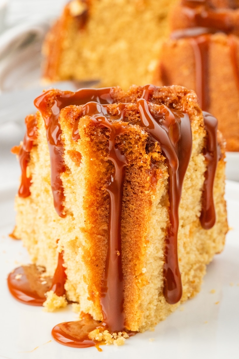 churro cake with ribbons of dulce de leche
