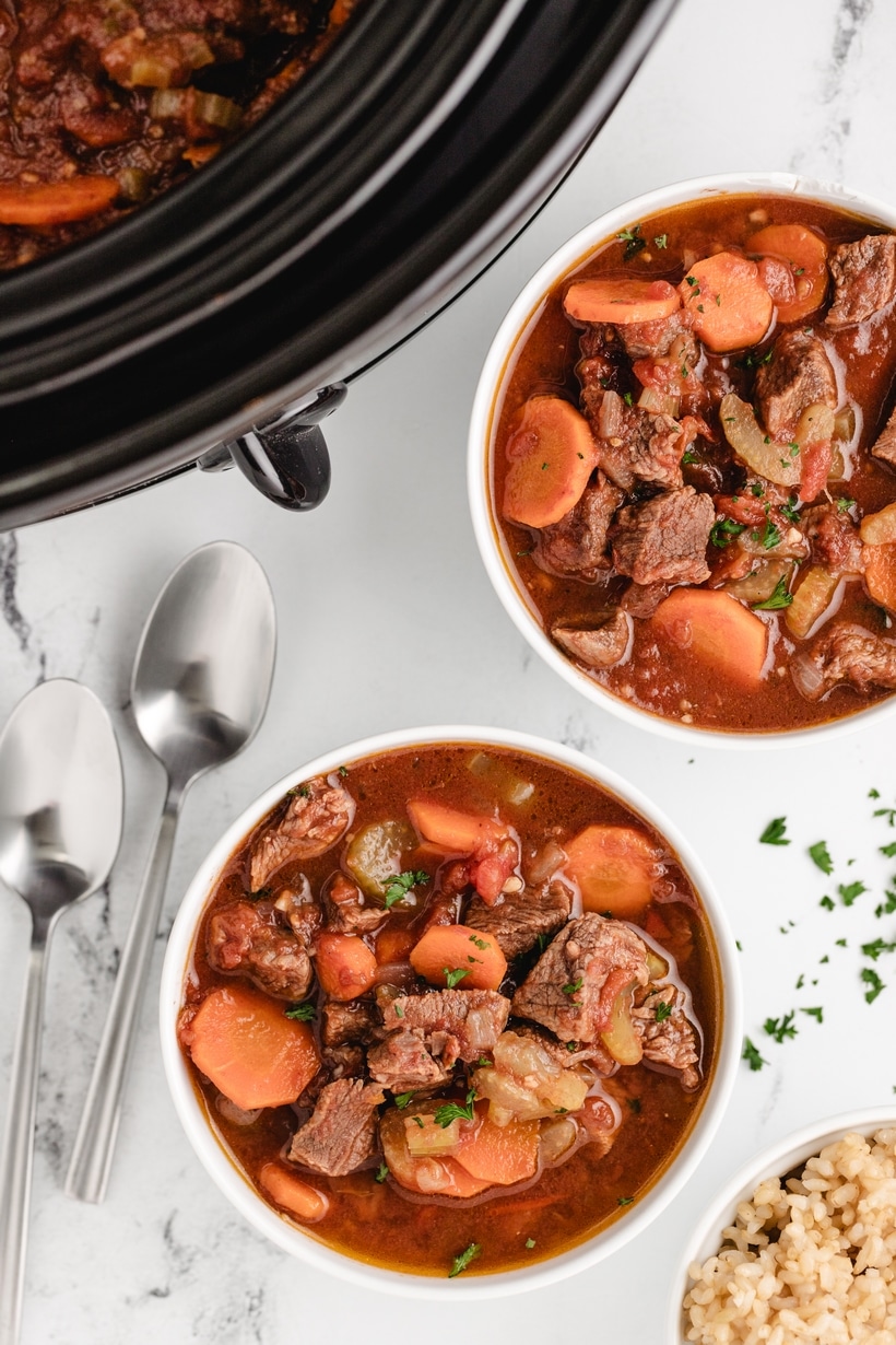 beef stew in the slow cooker