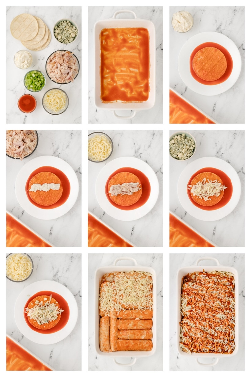 how to make buffalo chicken enchiladas