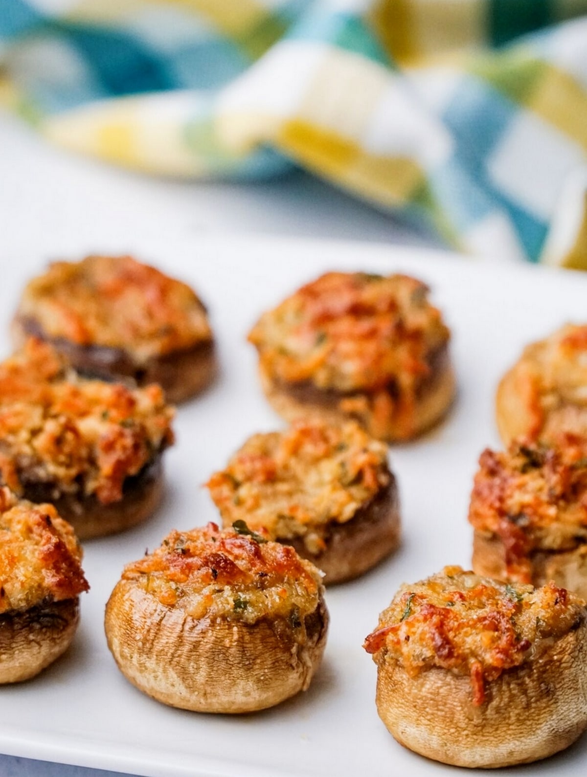 Italian Stuffed Mushrooms perfectly cooked. Italian Mushrooms cooked to perfection.