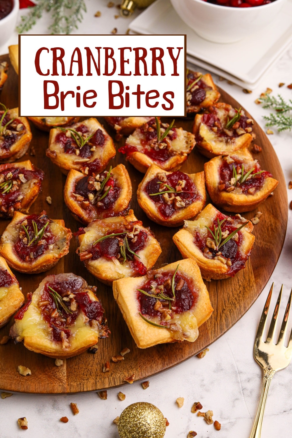 These cranberry Brie bites bring together gooey cheese, tart cranberry, and a hint of rosemary—all wrapped up in golden, buttery dough. Simple, festive, and always a hit. via @cmpollak1