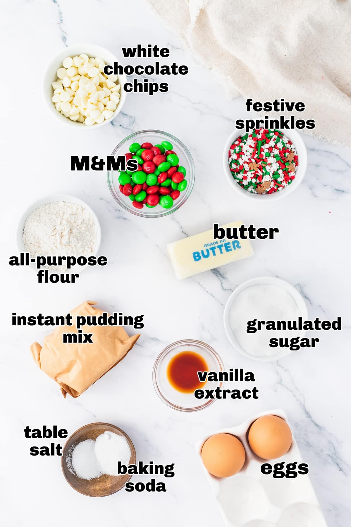 Cookies ingredients for M&M Cookies ingredients