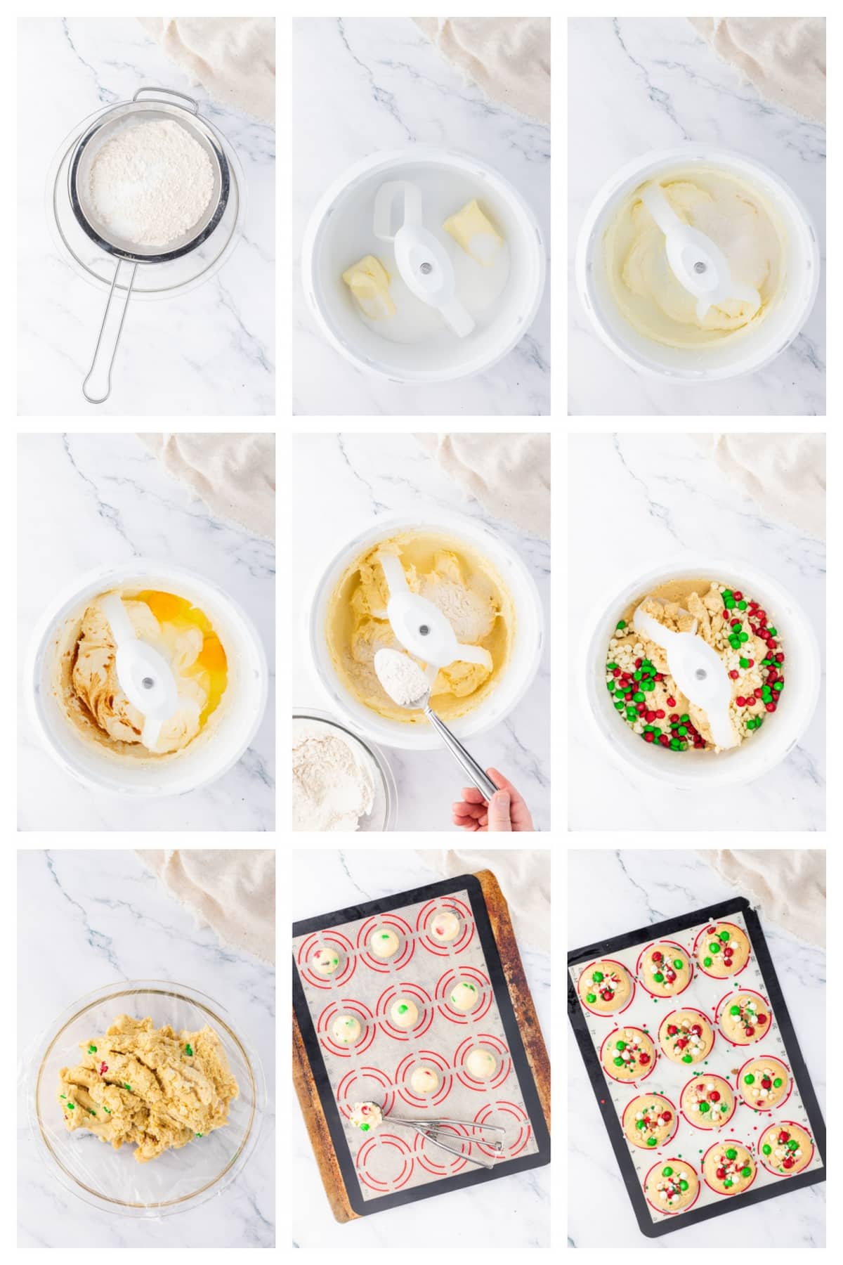 Collage of cookie making progress step by step collage making the cookies