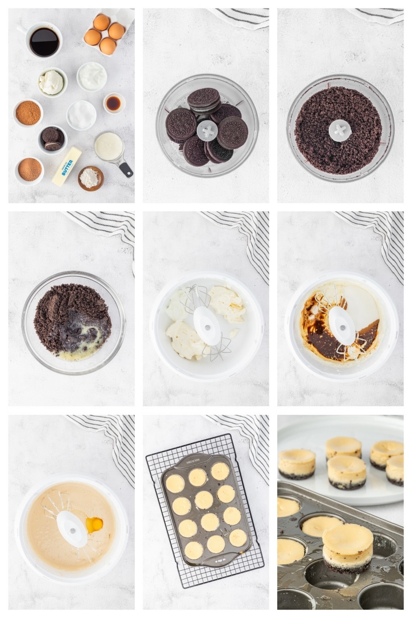These irresistible mini-sized espresso cheesecakes are nestled on a Oreo cookie base and crowned with a luscious cloud of chocolate whipped topping that is generously dusted with cocoa powder. These mini cheesecakes are an indulgence fit for any occasion, with a special nod to the holiday season. how to make espresso cheesecake