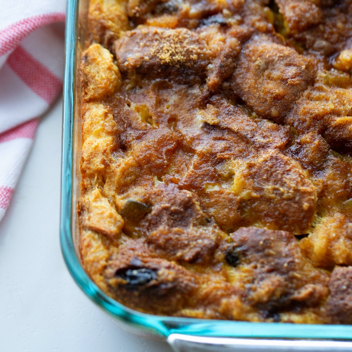 Overnight Panettone Eggnog French Toast Casserole