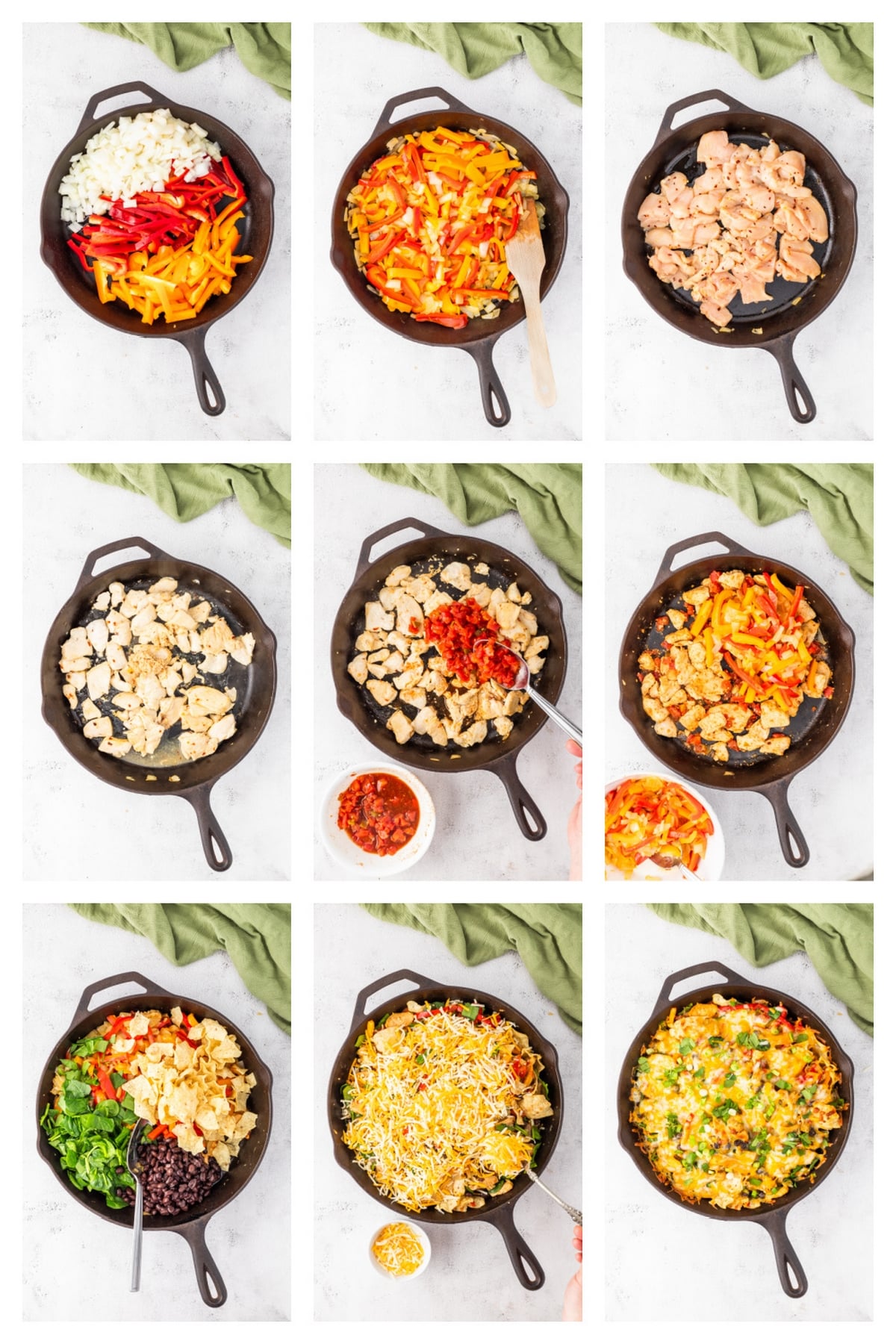 step by step making of the cast iron skillet casserole