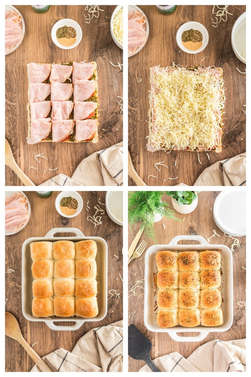 Pesto slider instructions and rolls
