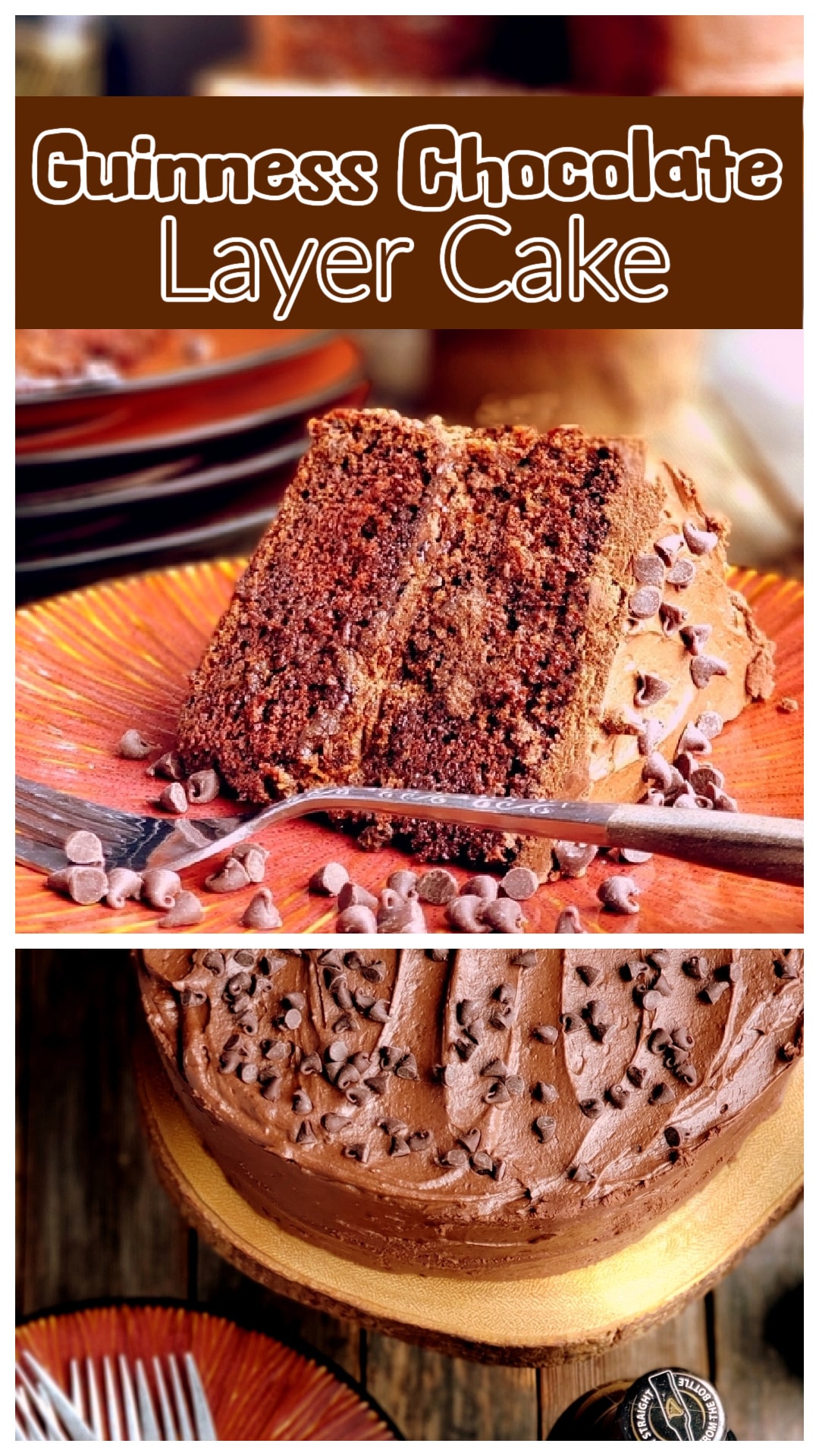 Guinness chocolate layer cake made with stout in the batter, currants folded throughout, and a chocolate stout syrup brushed over the layers. A thin layer of tart currant jelly sits between the cakes before everything is finished with a thick coating of bittersweet chocolate icing. This rich chocolate stout cake is a great dessert for St. Patrick’s Day or any time you want a deep chocolate flavor. via @cmpollak1