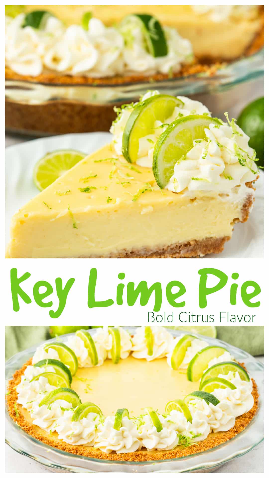 This key lime pie has a smooth, custardy filling made with five ingredients, a classic graham cracker crust, and cold whipped cream on top. The citrus flavor actually comes through, it slices clean, and chills firm enough to serve straight from the fridge. Whether you're using bottled or fresh juice, this is the kind of pie that holds together and tastes like more than just lime. via @cmpollak1