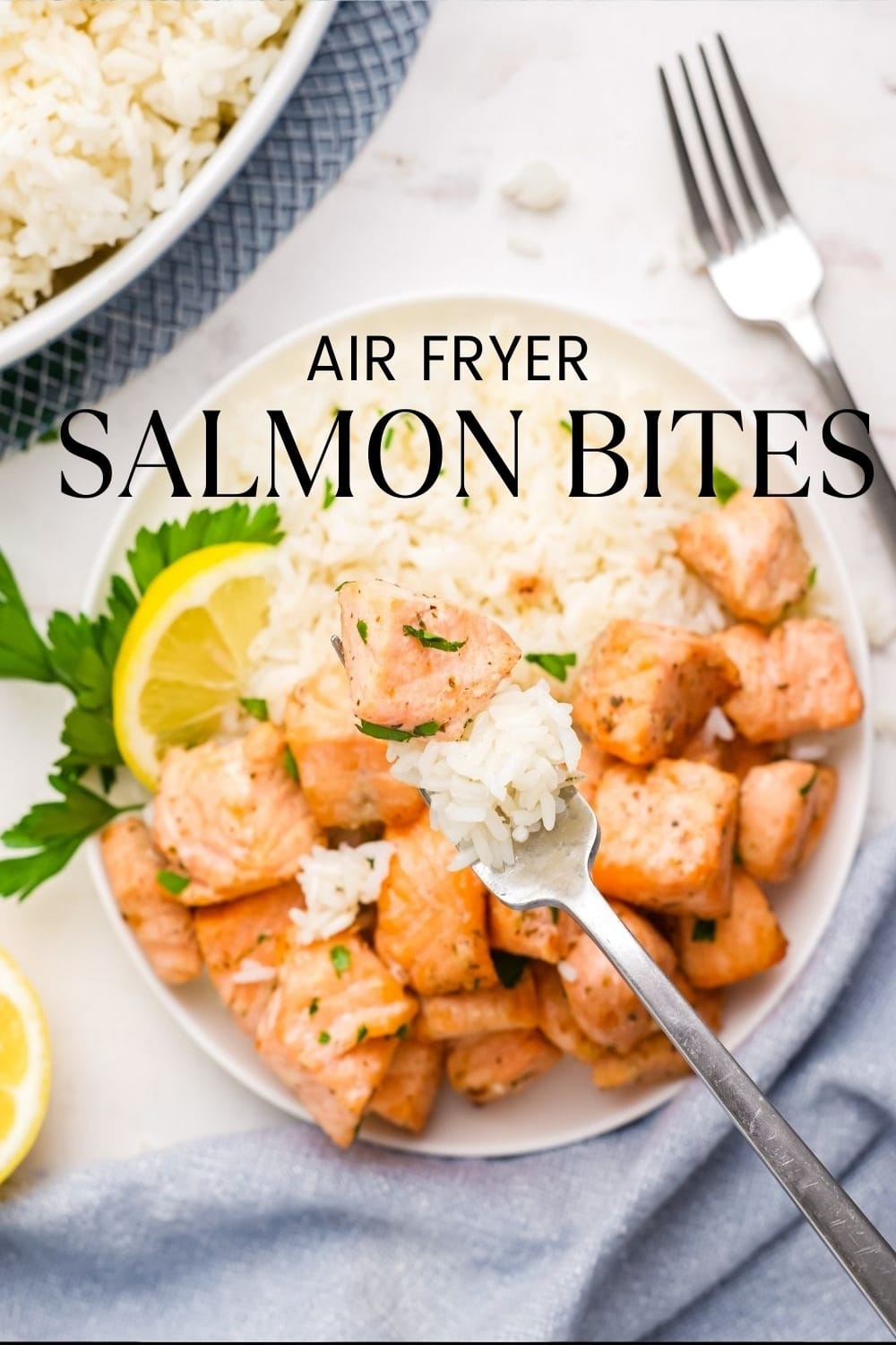 These crispy and flavorful air fryer salmon bites are quick and easy to make, perfect for a healthy meal in just minutes. Paired with a tangy lemon garlic butter sauce, they're ideal served over rice or quinoa with veggies. Simple, versatile, and packed with flavor, this dish is sure to become a weeknight favorite. via @cmpollak1