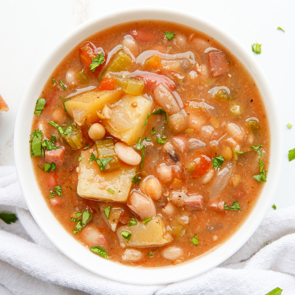 slow cooker ham and bean soup