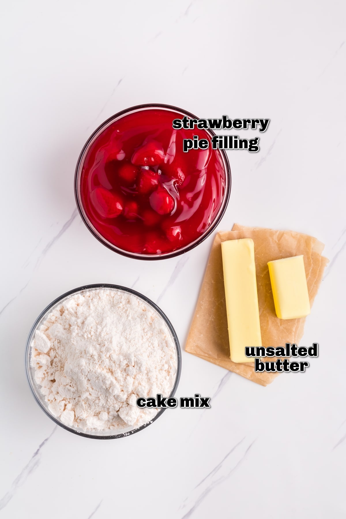 Make this quick and easy strawberry dump cake recipe. Top it off with creamy vanilla ice cream for an irresistible dessert. ingredients