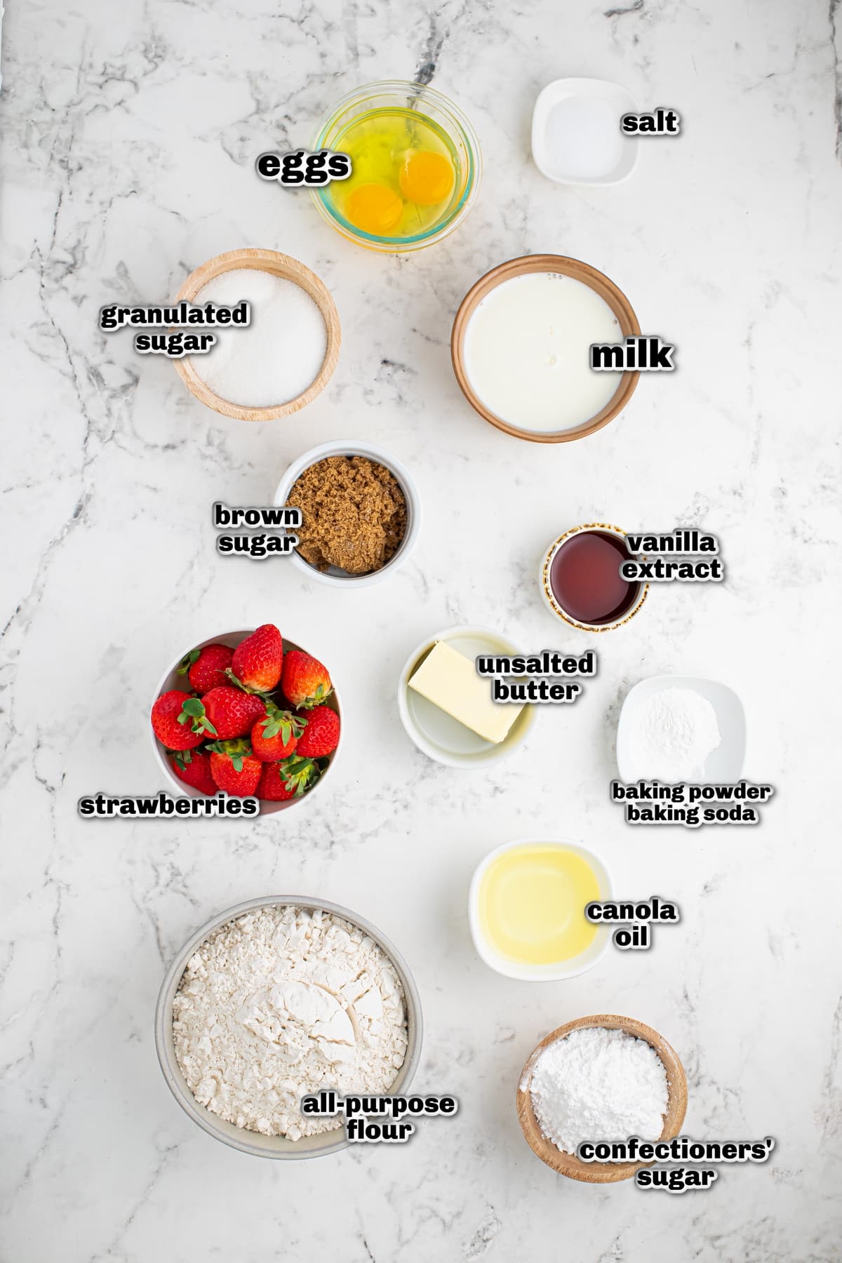 Vanilla Baked Doughnuts with Fresh Strawberry Glaze ingredients donut ingredients
