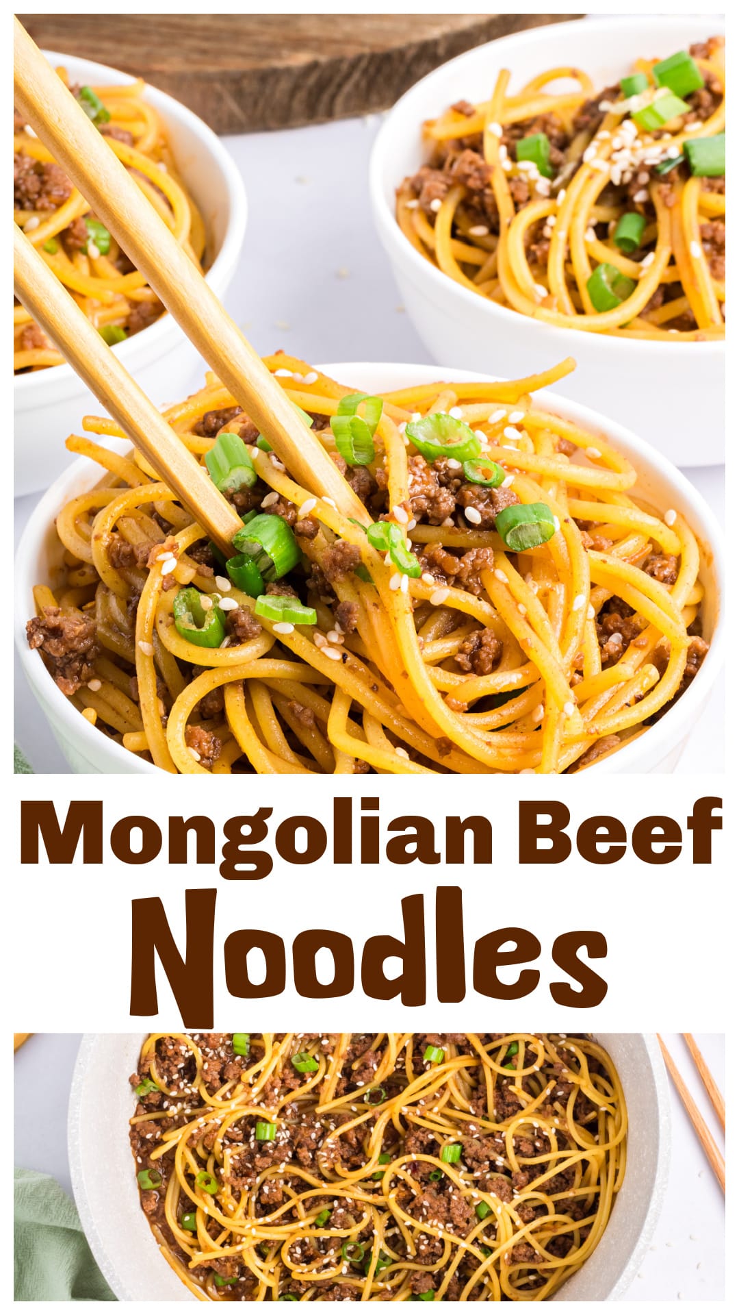 Easy Mongolian beef noodles made with ground beef, soy sauce, hoisin, garlic, and ginger. A quick one-pot dinner with that sweet-salty takeout flavor everyone loves. Ready in under 30 minutes and perfect for busy weeknights. Try this simple homemade Mongolian noodle recipe for an easy dinner idea that beats takeout. via @cmpollak1