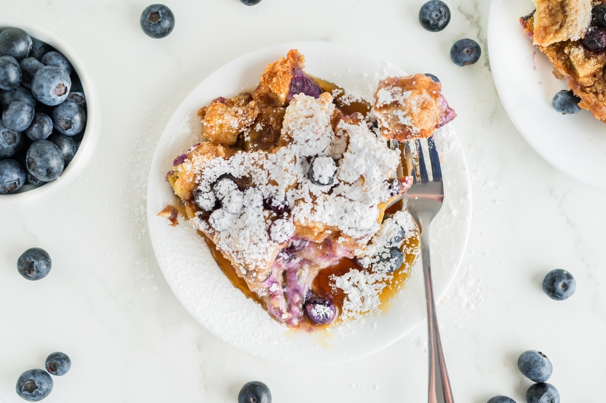 french toast casserole with blueberries