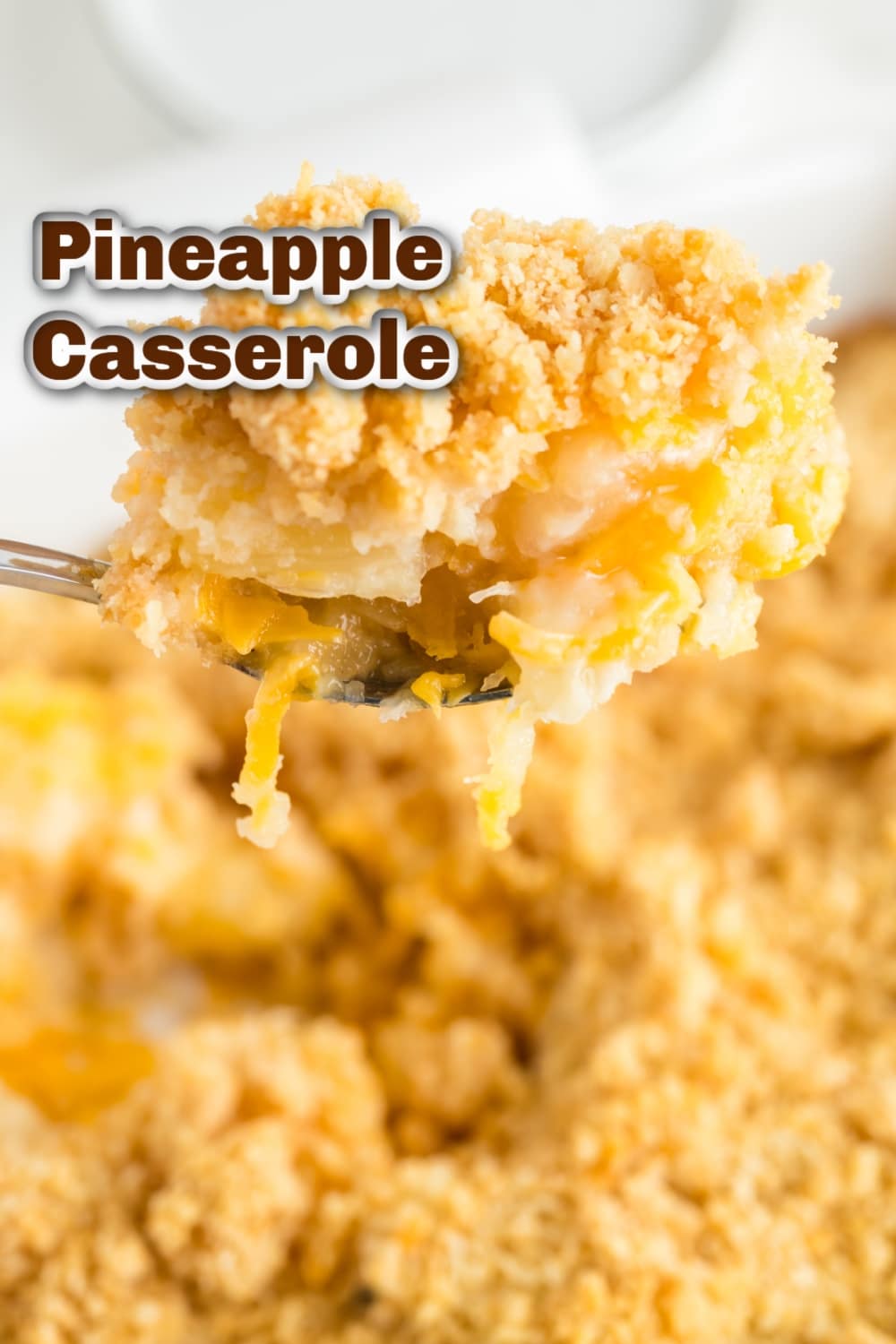 Fall in love with the flavors of pineapple casserole. This cheesy, fruity side dish is a perfect combination of sweet and savory. via @cmpollak1