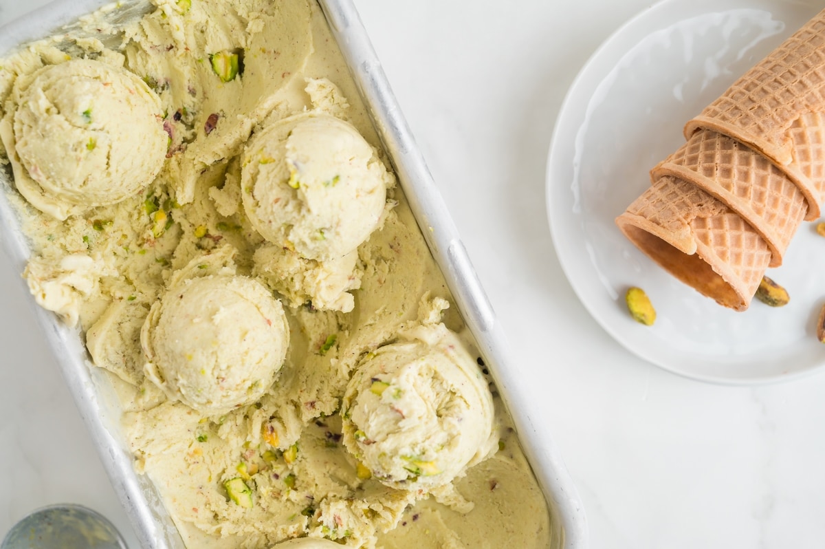 Make your own pistachio ice cream at home with this easy recipe. Enjoy the cool and creamy goodness of this nutty dessert. no churn pistachio ice cream