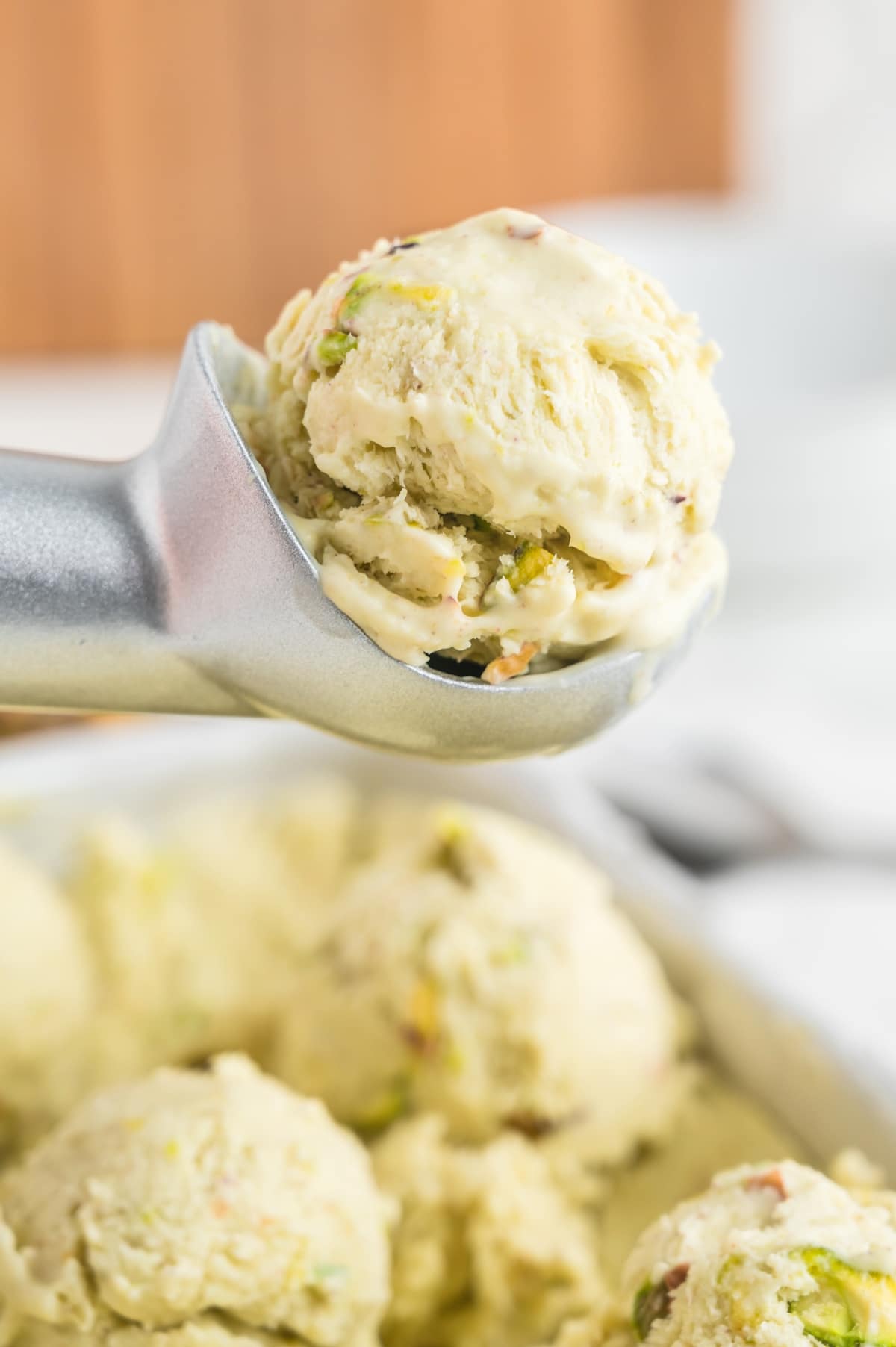 Make your own pistachio ice cream at home with this easy recipe. Enjoy the cool and creamy goodness of this nutty dessert. ice cream made with pistachios