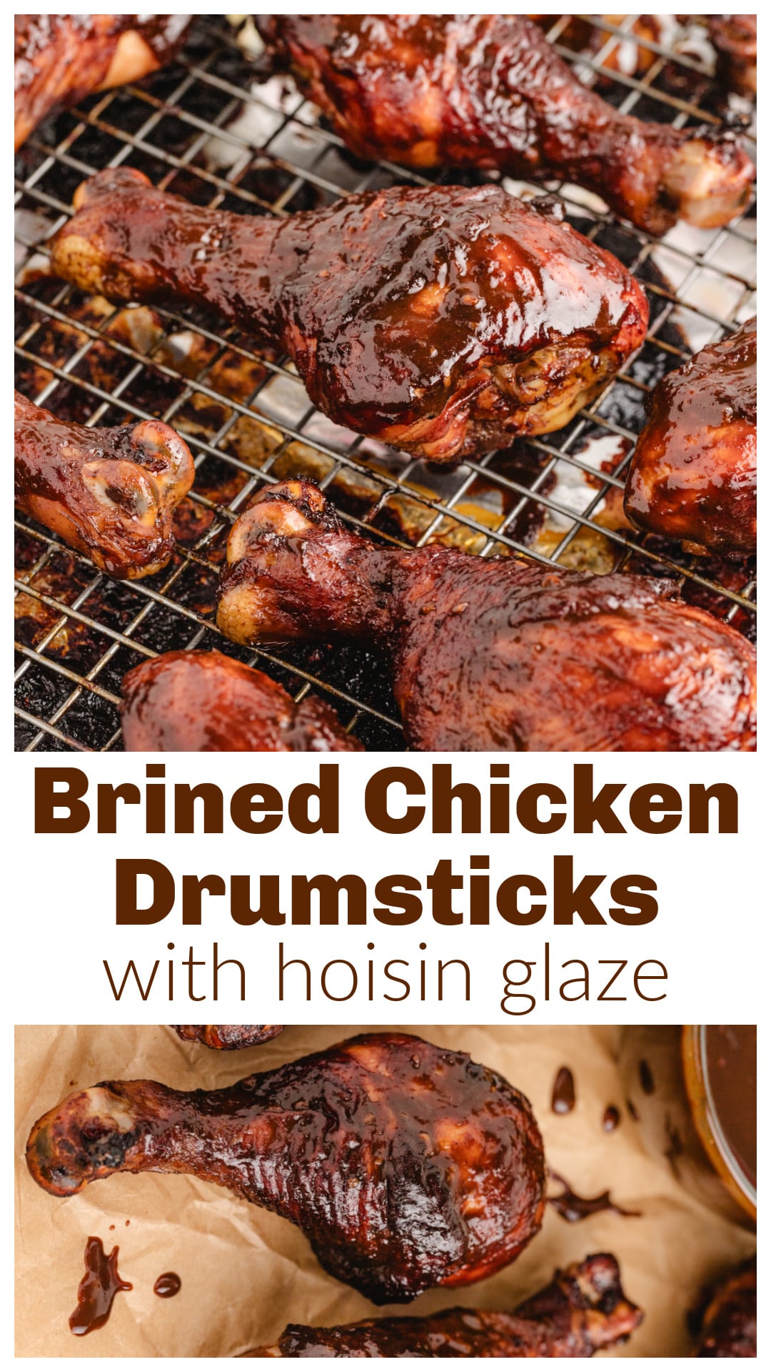 Brined chicken drumsticks baked in the oven until juicy, tender, and glazed to perfection. This easy recipe uses a garlic-ginger brine to lock in moisture and flavor before baking. No grill needed. Learn how to brine chicken drumsticks and finish them with a sticky glaze for a flavorful main dish that’s perfect for dinner, meal prep, or entertaining. via @cmpollak1